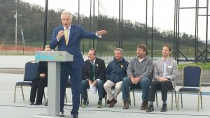 Officials celebrate track portion of Mountaineer Center with ribbon-cutting